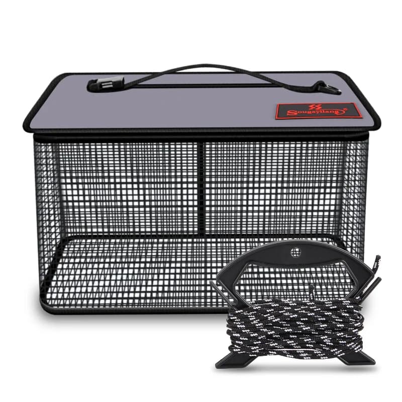 Filet pliable de pêche pour carpes crevettes écrevisses piège cage appât avec poignée Sougayilang