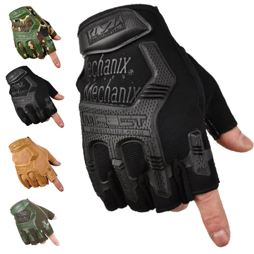 Gants tactiques demi-doigts paintball pêche protection anti-dérapants vélo sports outdoor hommes