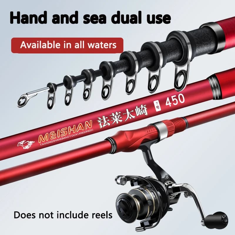 Canne pêche roche carbone 5.3M 6.0M ultra-légère Old Friend pour carpe surf télescopique mer