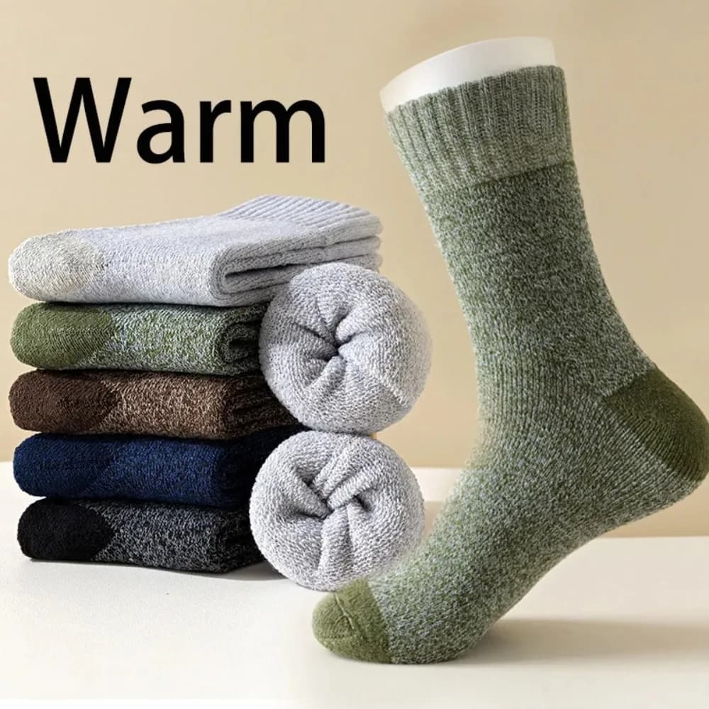 Chaussettes homme en laine mérinos épaisses 2026 - 5 paires pour randonnée et temps froid, thermiques