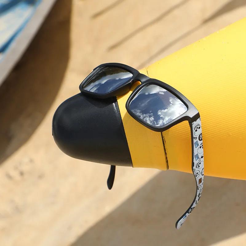 Pack 4 lunettes de pêche carrées UV400 motif design - Équipement groupe pêche plage et vacances