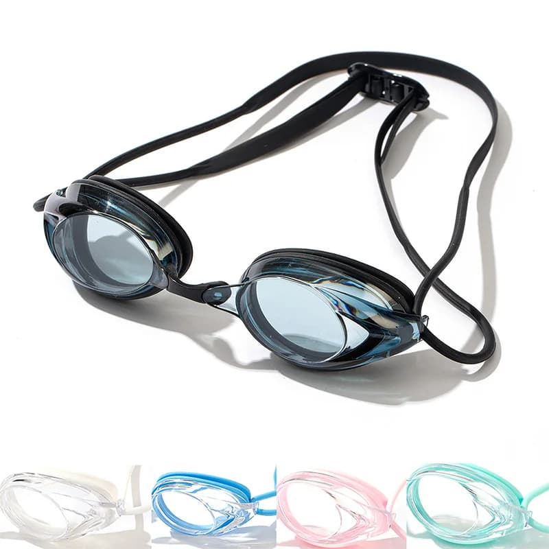 Lunettes de natation professionnelles HD anti-buée étanches - Verres silicone ajustables pour hommes et femmes