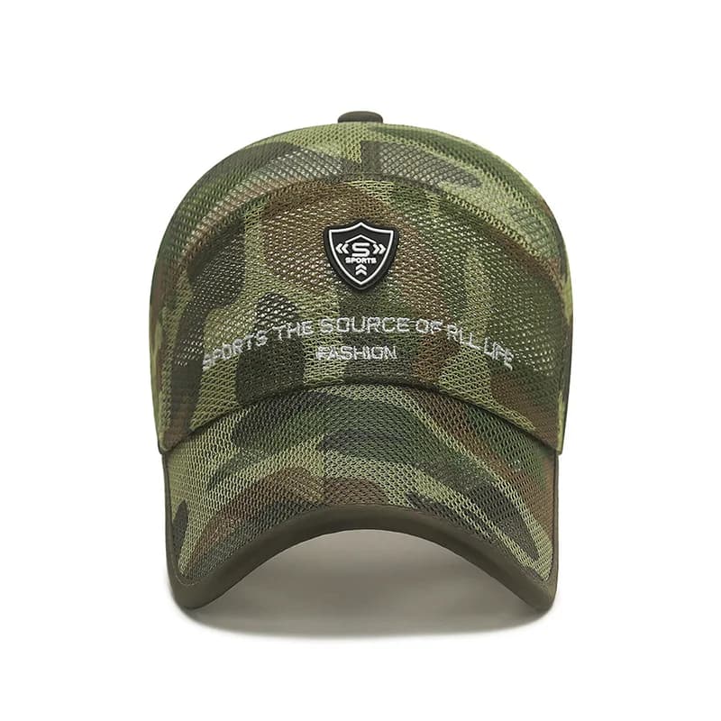 Casquette mesh été pêche noir blanc unisexe protection sol sport extérieure homme femme fishing