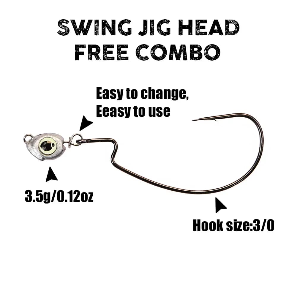 Têtes plombées cheburashka swing jig pour leurres souples - Pêche carnassiers France