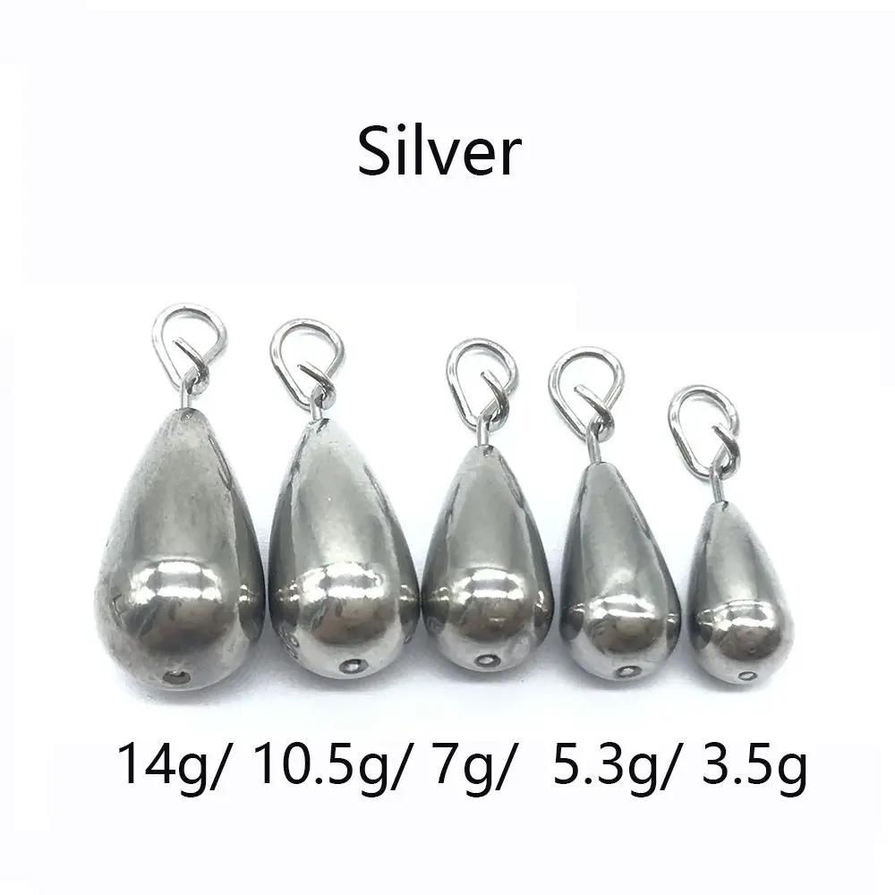 Plombs pêche tungstène 1.4g à 14g forme goutte avec connecteur hameçon pour pêche fine