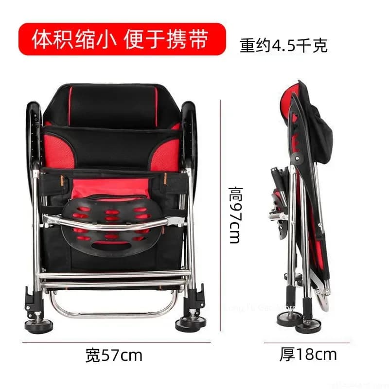 Fauteuil de pêche pliable plage - Siège inclinable portable multifonction tout-terrain