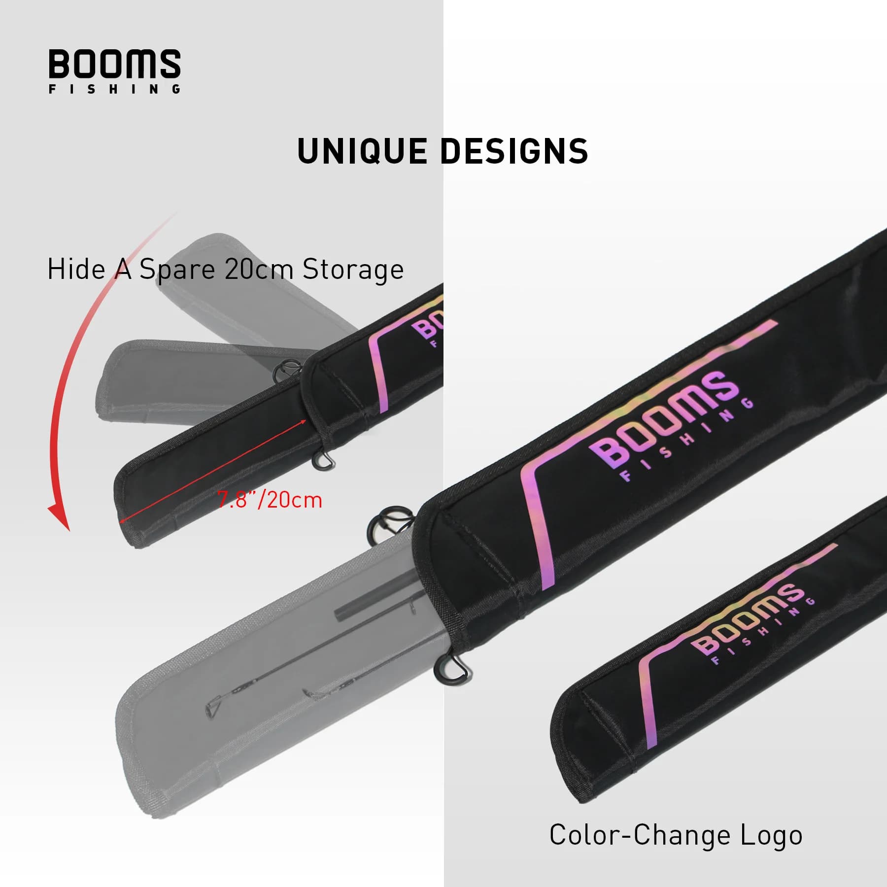 Sac pour cannes de pêche Booms Fishing PB3 étui de rangement 130 à 215 cm pliable pour outils de pêche