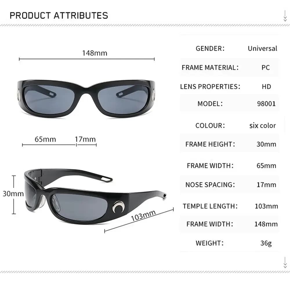 Lunettes de pêche design lune tendance - Style hip hop pour pêcheurs branchés