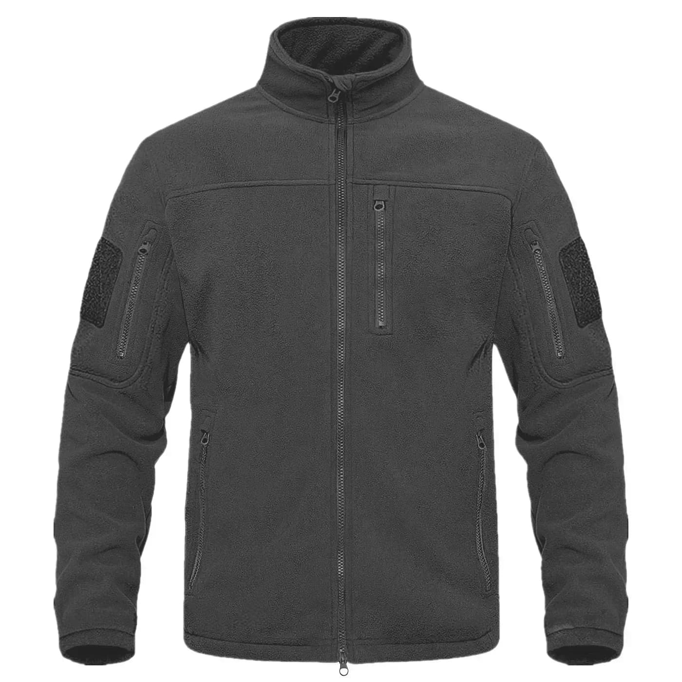 Veste polaire tactique col roulé 2024 - Veste thermique hiver pêche travail safari