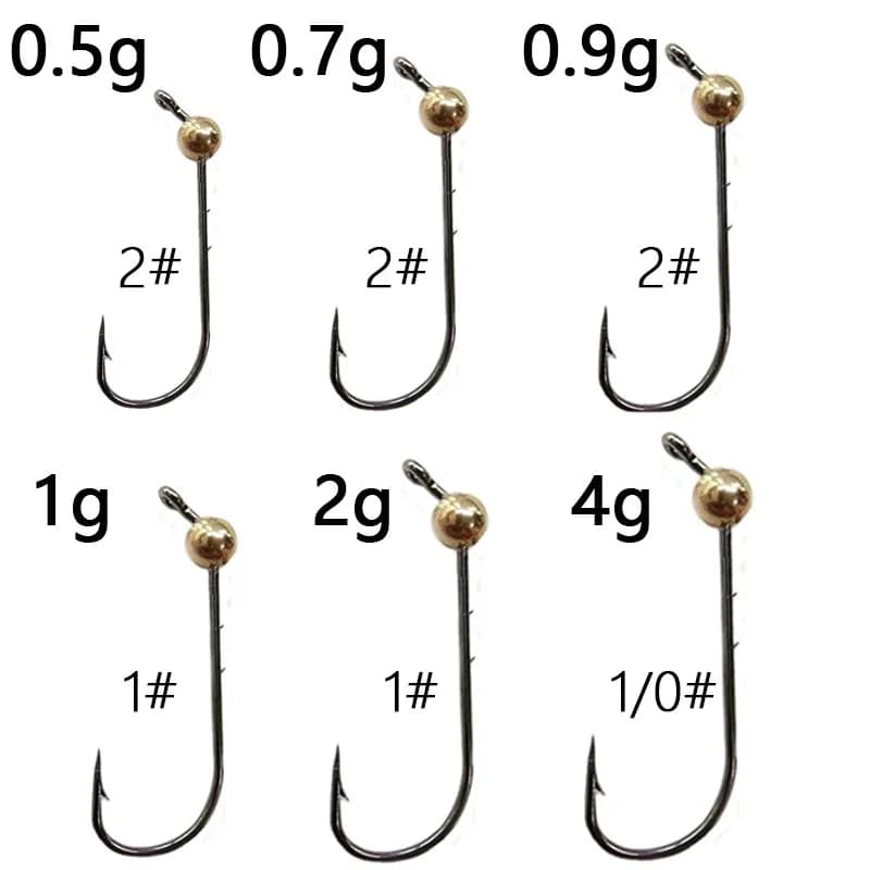 5 Têtes de Jig Micro en Cuivre 0.5g-4g - Mini Leurres pour Vers Souples et Pêche Fine