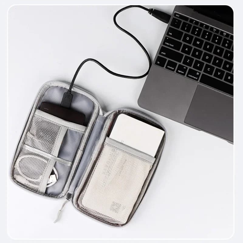 Organisateur de câbles portable étanche, étui Oxford pour power bank, câbles numériques et écouteurs - rangement pratique