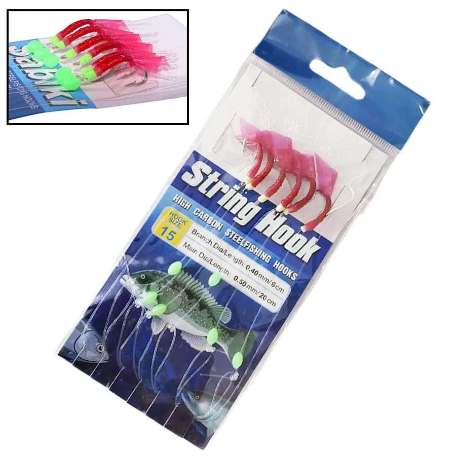 3 packs Sabiki rigs pêche mer 8-15# avec perles lumineuses - montages appâts vifs pour maquereau et poissons fourrage
