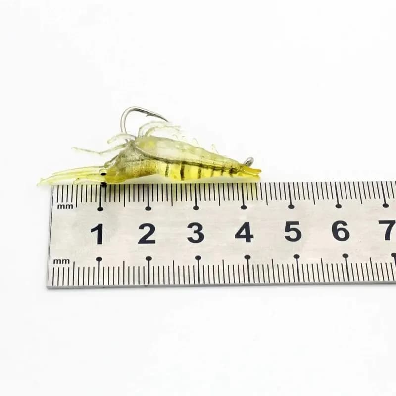 20PCS leurres souples crevette vers 1.3g 4cm pour pêche - appâts silicone crankbait sharp hameçon