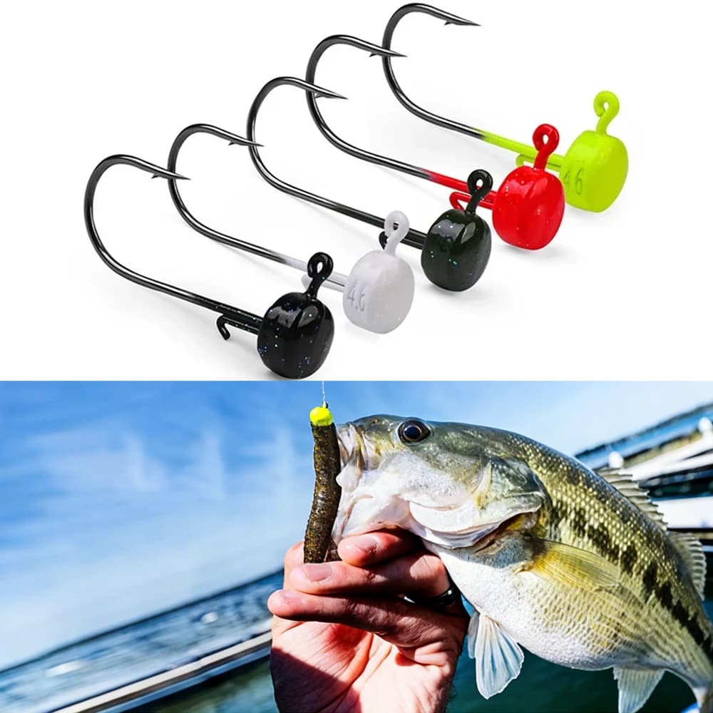 Hameçons Ned Rig 2.8g à 7g tête champignon pour leurres souples pêche finesse 5-20 pièces