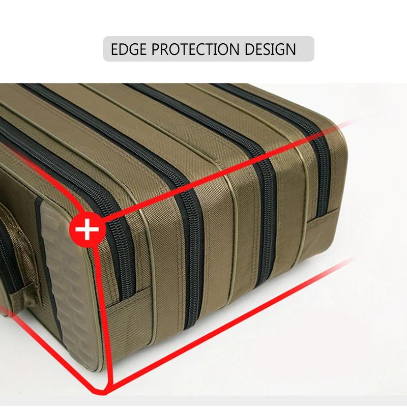 Sac multifonction canne à pêche 2/3/4 couches 80-130cm - Étui rangement matériel pêche robuste