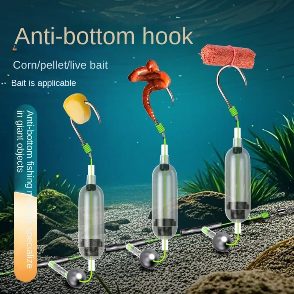 Montage carp ready-to-use 3 hacks Iseni avec hameçons barbelés tailles 4#-11# pour pêche à la bouillette