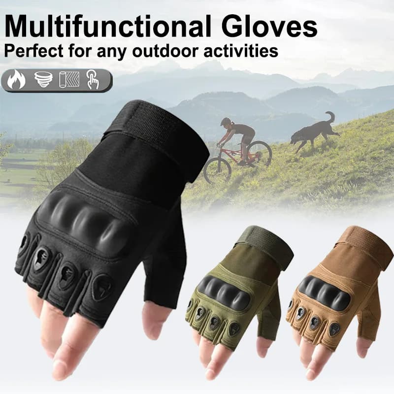 Gants tactiques doigts libres pour hommes - idéaux sports outdoor, tir, chasse et cyclisme