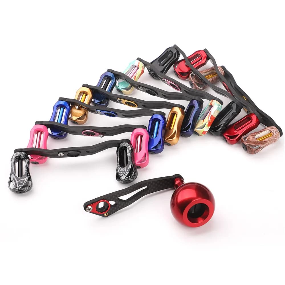Manivelle Rollfish en fibre de carbone légère 19-29g, design ergonomique pour moulinet de pêche