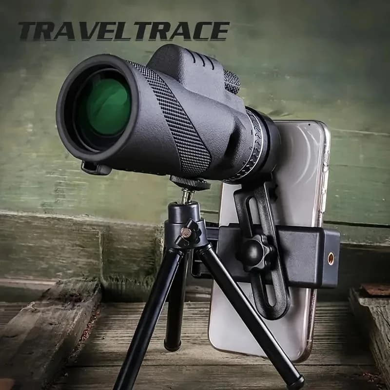 Télescope monocular 80x100 avec trépied pour pêche - Puissance extrême avec support téléphone