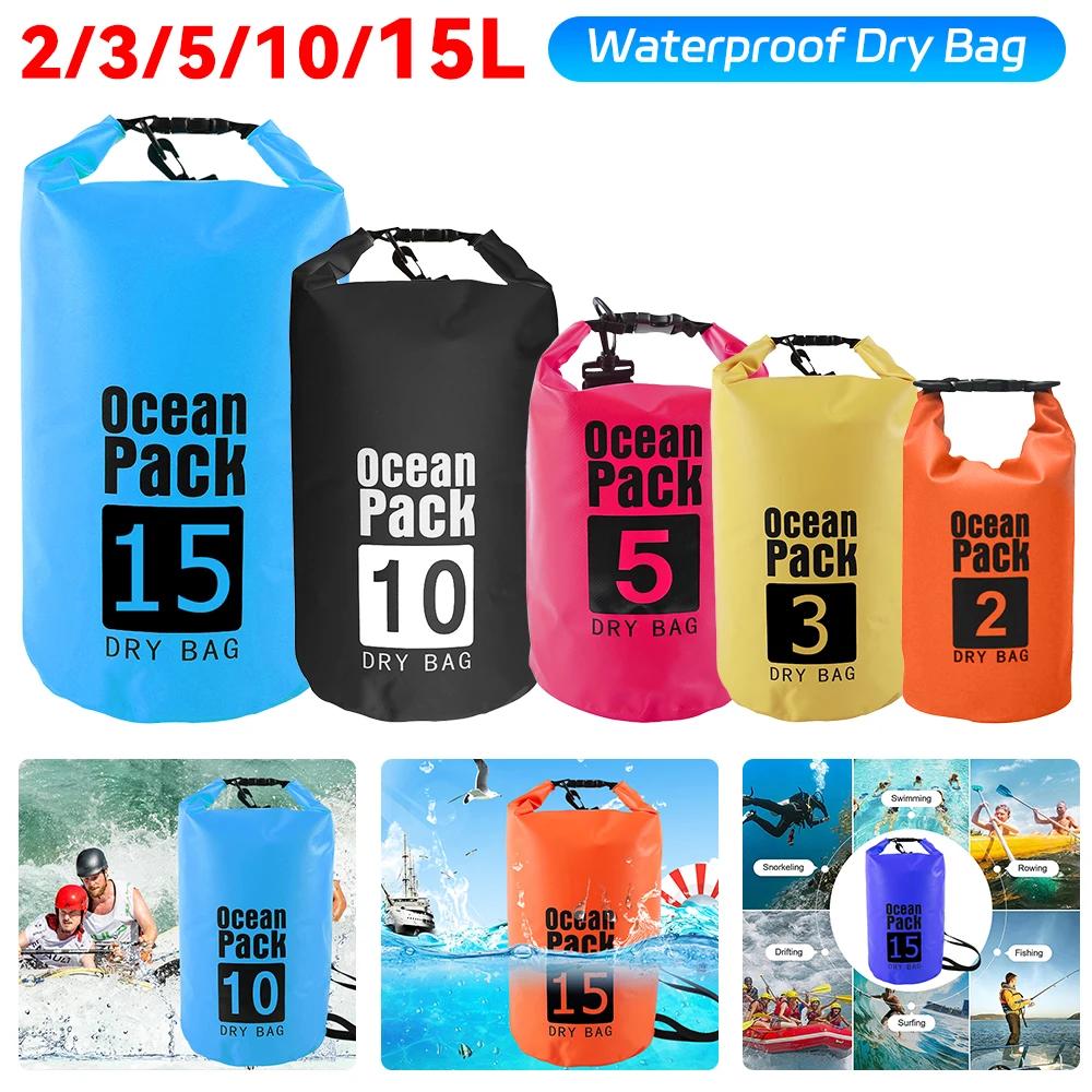 Sac étanche 2L à 10L pour rafting kayak randonnée aquatique pêche navigation flottant