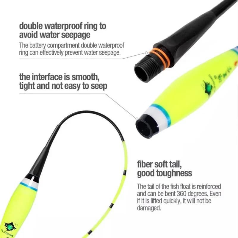 Flotteurs électriques pêche 3 pièces - Bobbers HD lumière changeante sans éblouissement accessoires