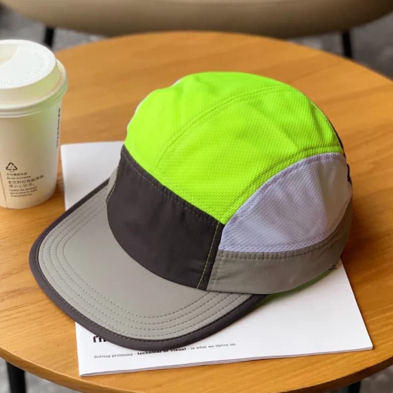 Casquette baseball personnalisable logo pêche - 5 panneaux à bord plat - Séchage rapide unisexe