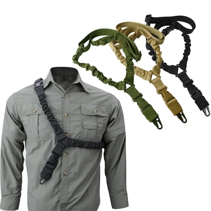 Ceinture tactique avec bretelle fusil point unique - Accessoire pêche et chasse transport pratique