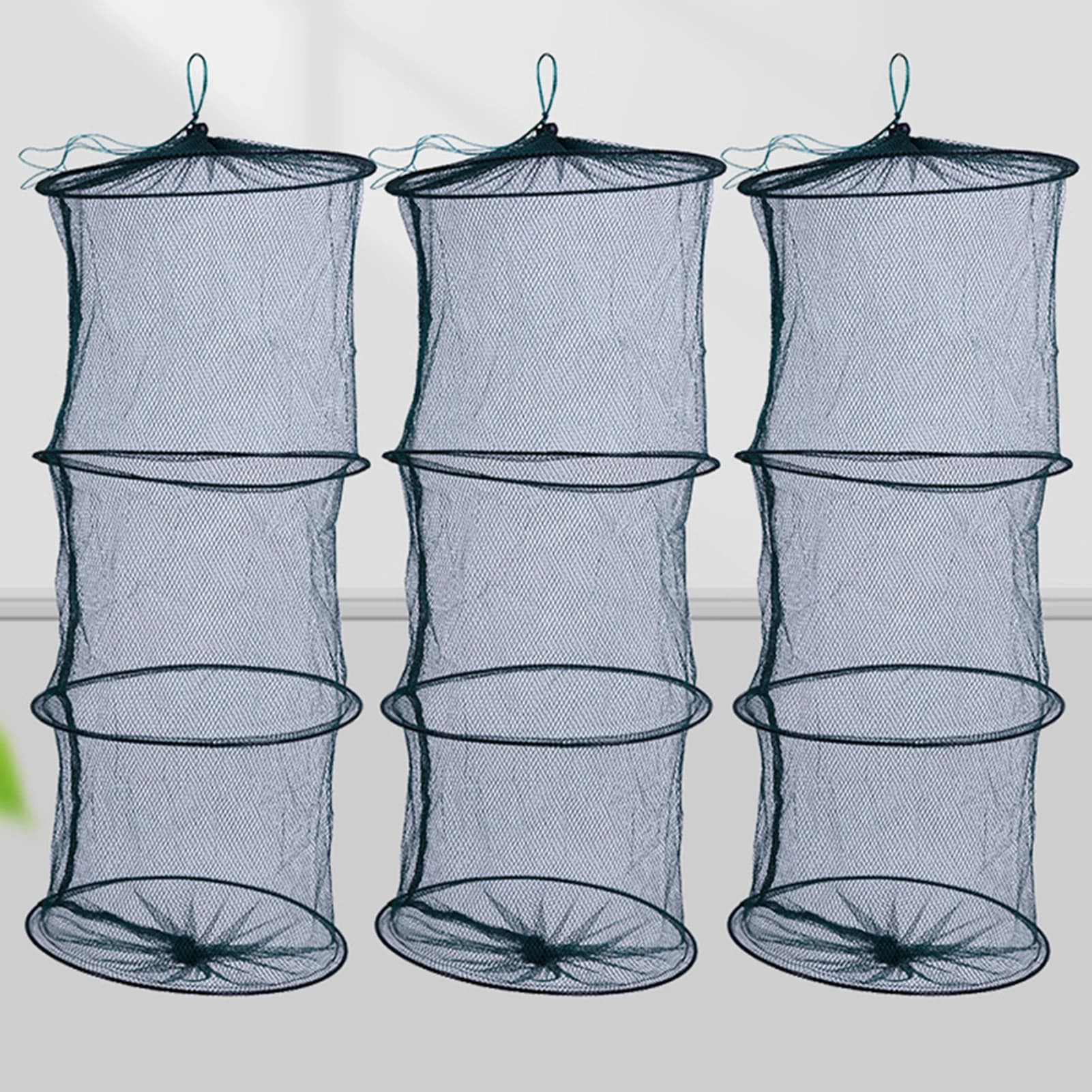 Filet de pêche pliable portable multi-couches en nylon durable pour carpe, perche, bar, tilapia et brème