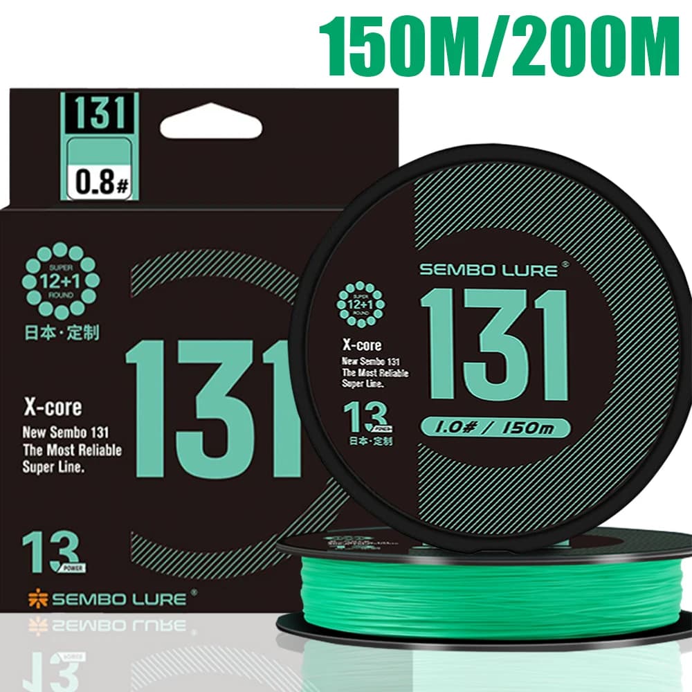 Ligne de pêche tressée SEMBO 131 super résistante multifilament Japon pour carpe et perche 150M 200M