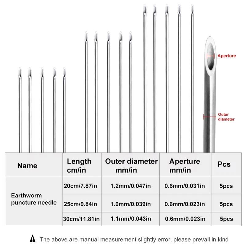 Aiguille à escher en acier inoxydable - Outil portable pour enfiler vers de terre et appâts naturels facilement