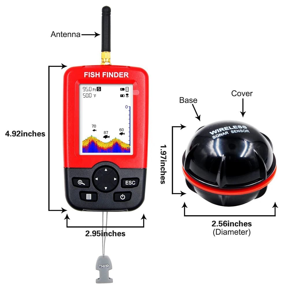 100M Portable Sonar Détecteur de Poissons Échosondeur Pêche Leurres Alarme Transducteur Pêche Lac Mer Profondeur
