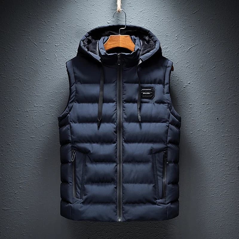 Veste sans manches homme capuche 6XL - Veste matelassée coton pêche casual mode vestes taille grande