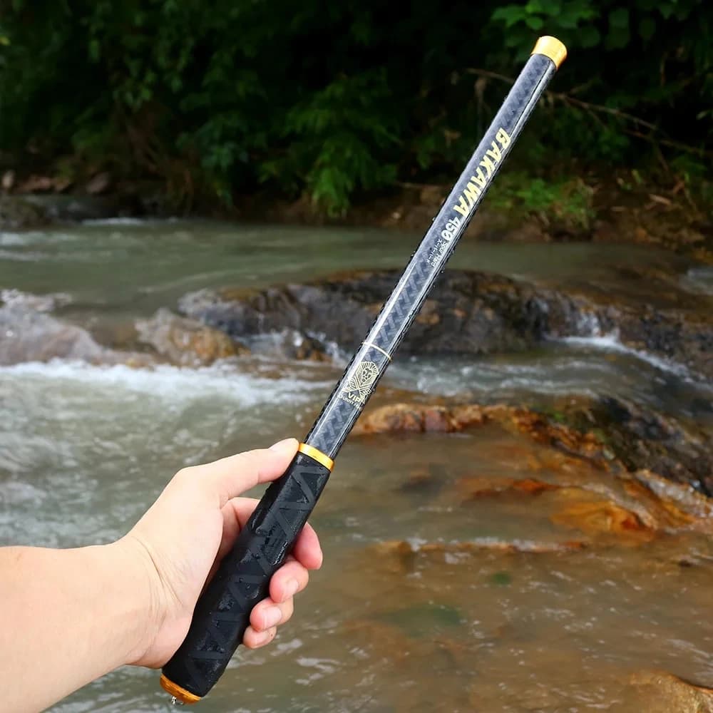 Canne à main télescopique ultralégère BAKAWA 3.6m à 7.2m carbone dur - Pêche carpe et rivière voyage