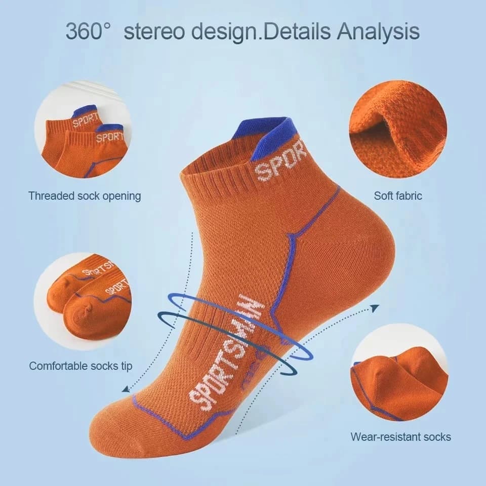 Lot 5/10 paires chaussettes cheville homme sport respirantes mesh été légères coupées court tailles 38-44