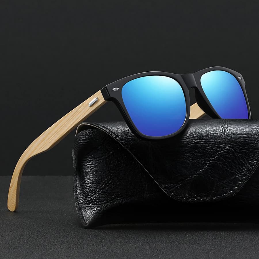 Lunettes de soleil bois bambou vintage carrées homme femme luxe pêche conduite écologiques
