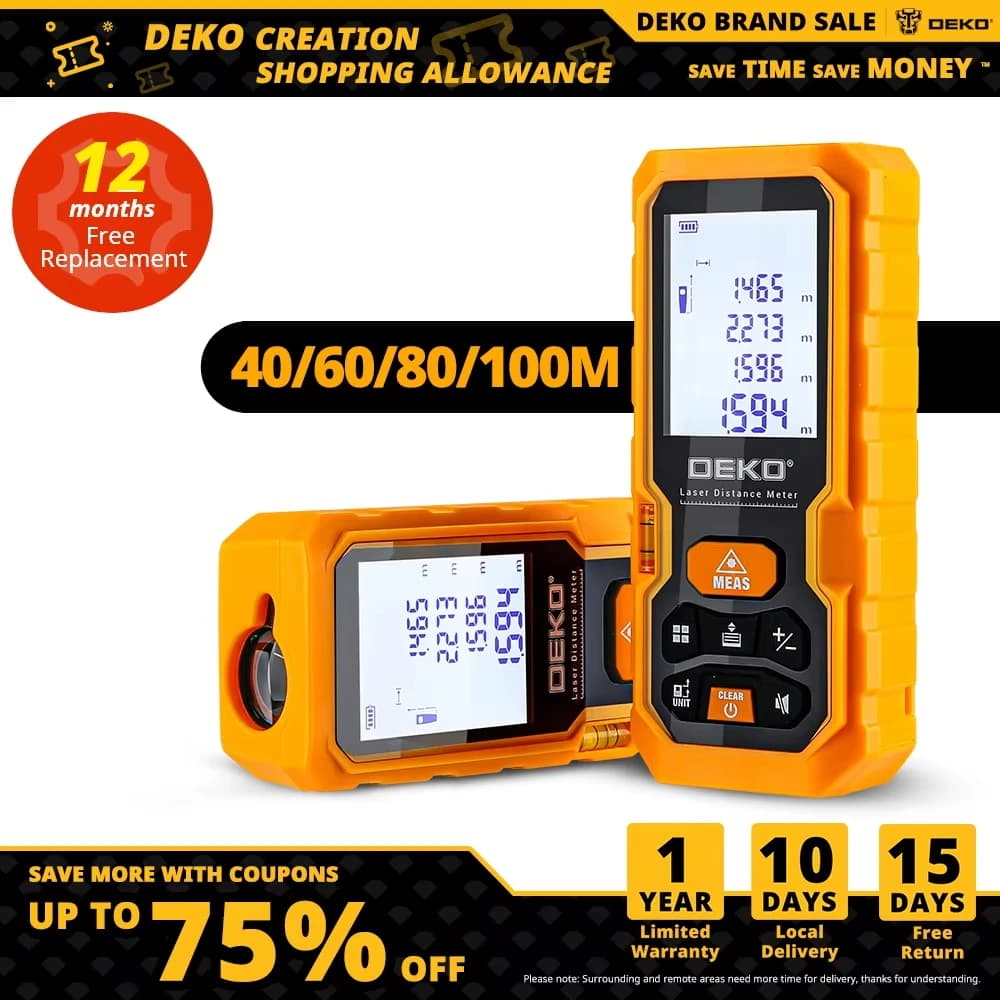 Télémètre laser DEKO DKLD05 mini 40M à 100M - Outil compact pour pêche précise