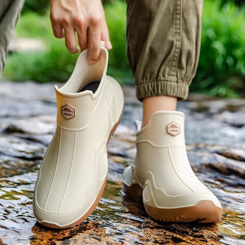 Bottes courtes pluie homme imperméables antidérapantes travail cuisine pêche extérieur résistantes usure