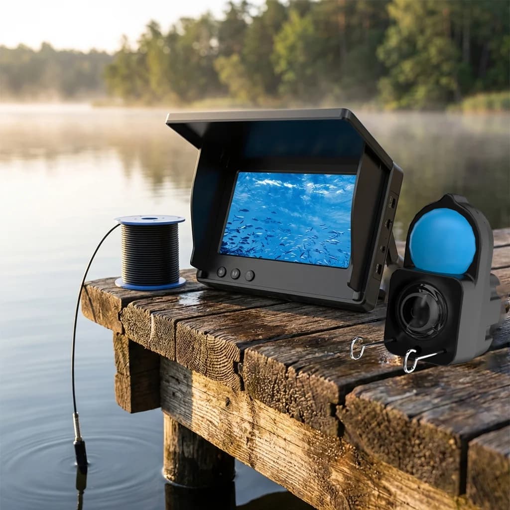 Caméra pêche sous-marine portable 4.3 pouces HD vision nocturne détecteur poissons lac bateau glace