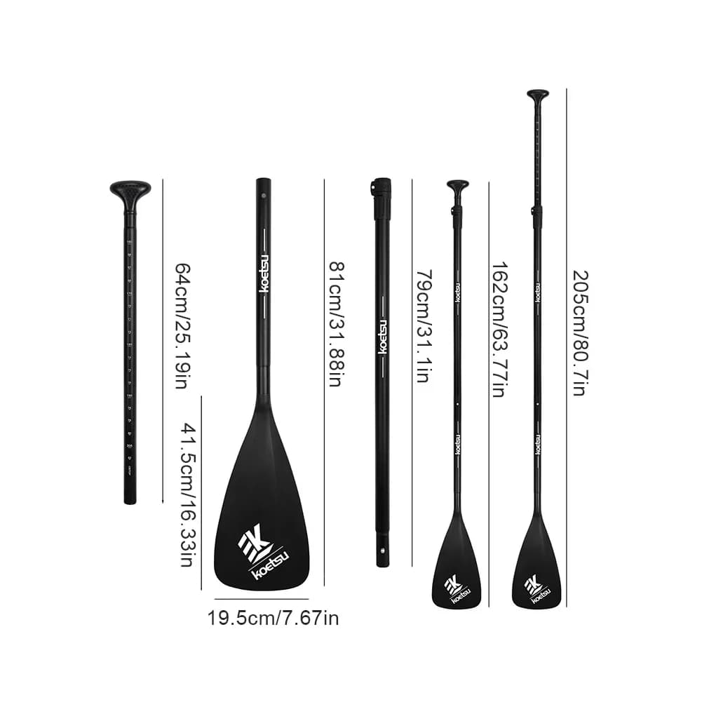 Pagaie SUP 3 pièces réglable en longueur aluminium pour paddle board kayak et canoë gonflable