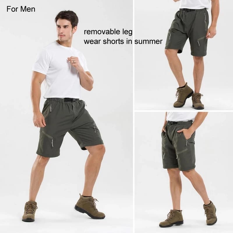 Pantalon cargo détachable homme été séchage rapide pour pêche et activités nautiques