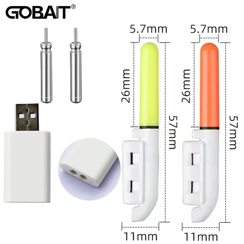 Lampe de pêche nocturne CR322 rechargeable USB - Bâton lumineux LED pour bouée et canne