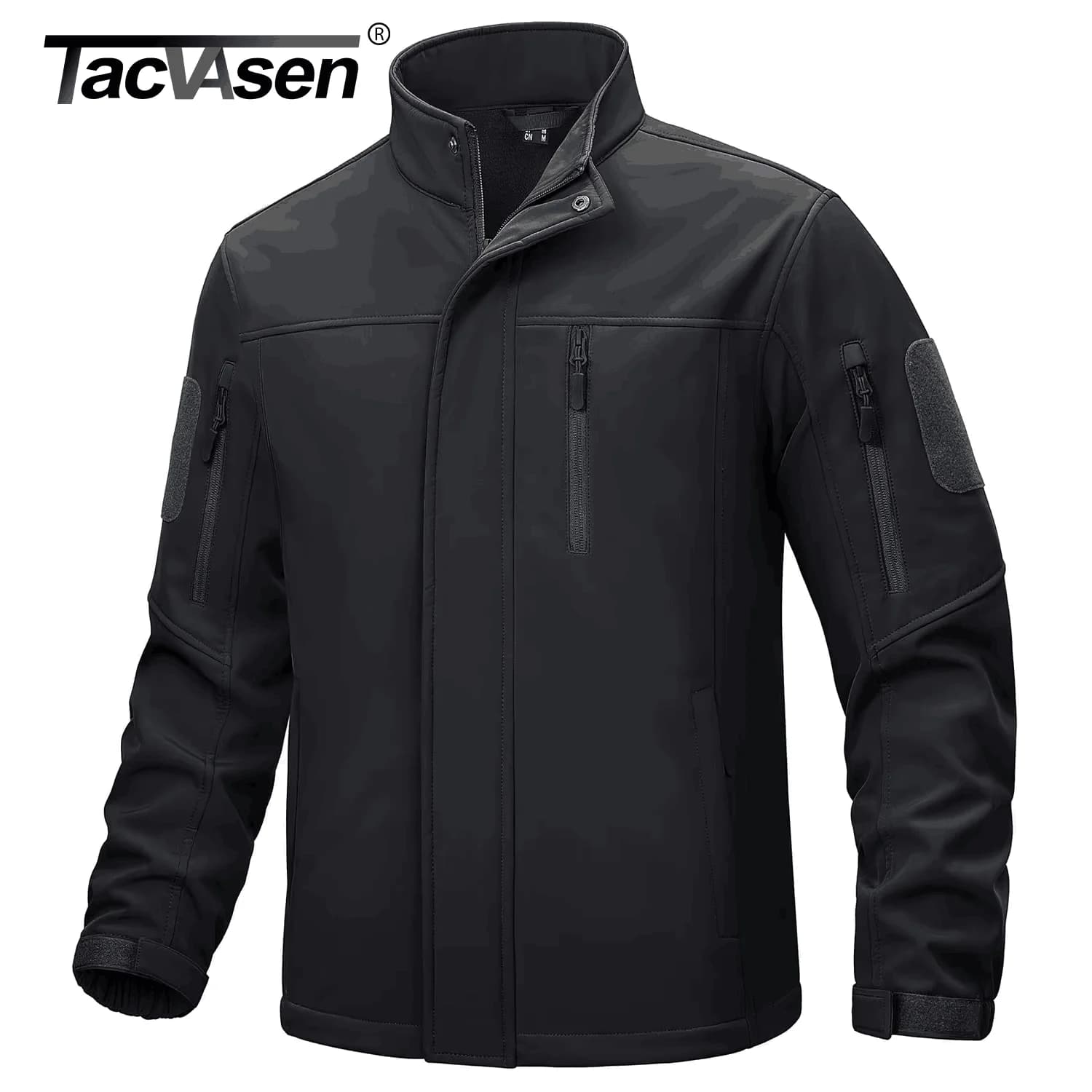 Veste softshell TACVASEN homme waterproof polaire - Veste randonnée travail coupe-vent extérieur zip complet