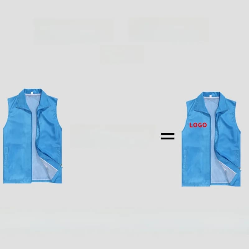 Veste double couche personnalisable bénévoles travail publicité événements logo imprimé maille coupe droite polyester