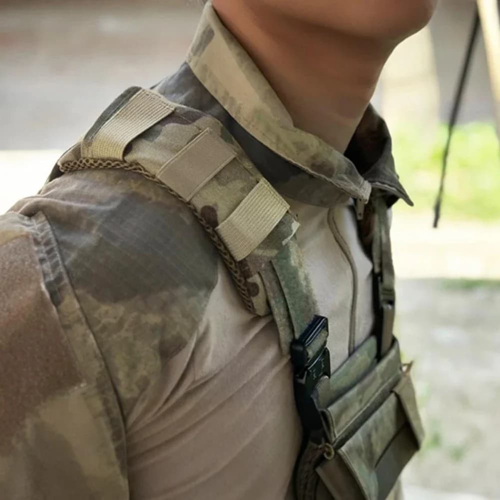 2 coussinets d'épaule respirants mesh pour gilet de pêche tactique et sac à dos