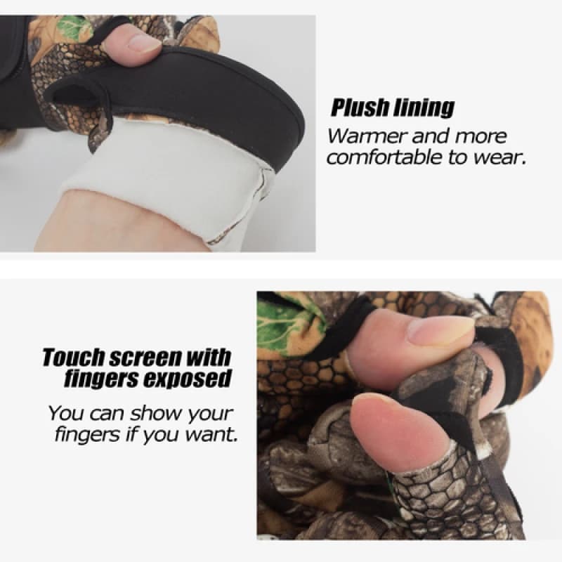 Gants de chasse tactiles anti-dérapants automne-hiver - Protection complète pour pêche et marche