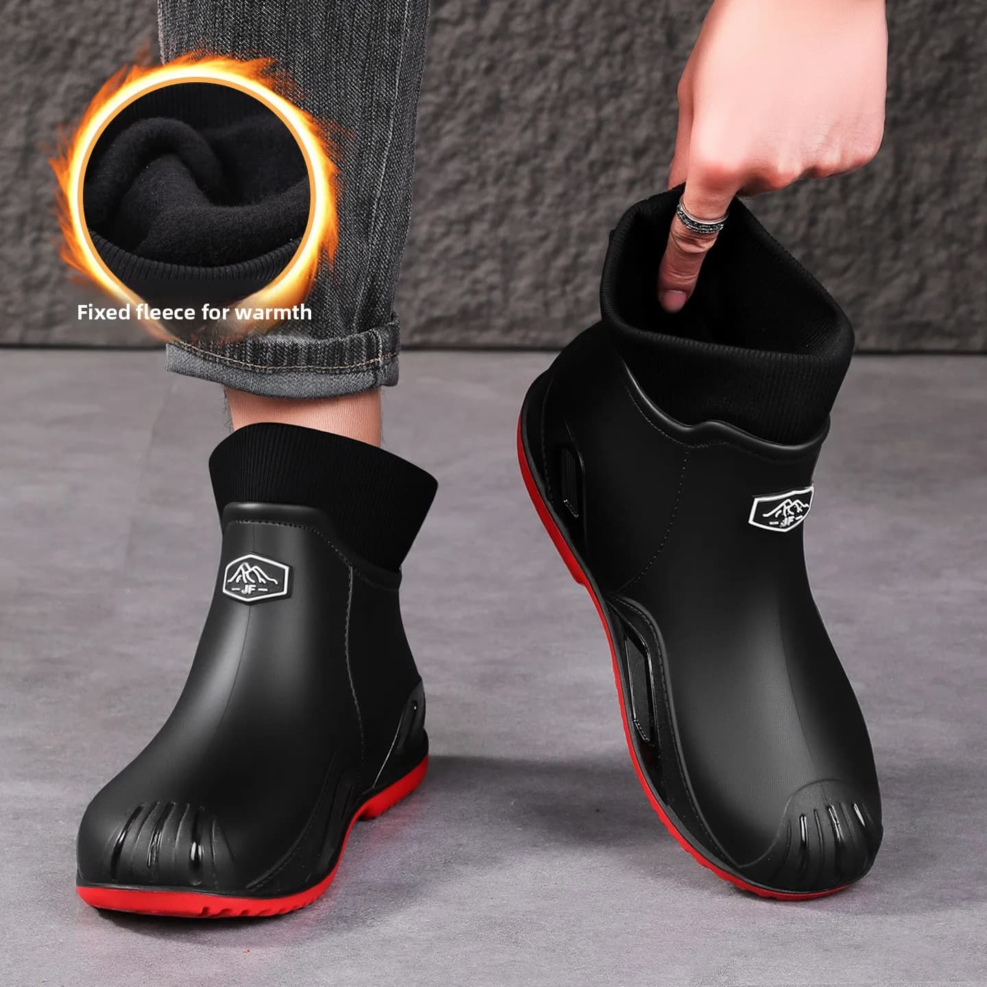 Bottes hiver homme coton pêche chaudes imperméables antidérapantes cuisine mode