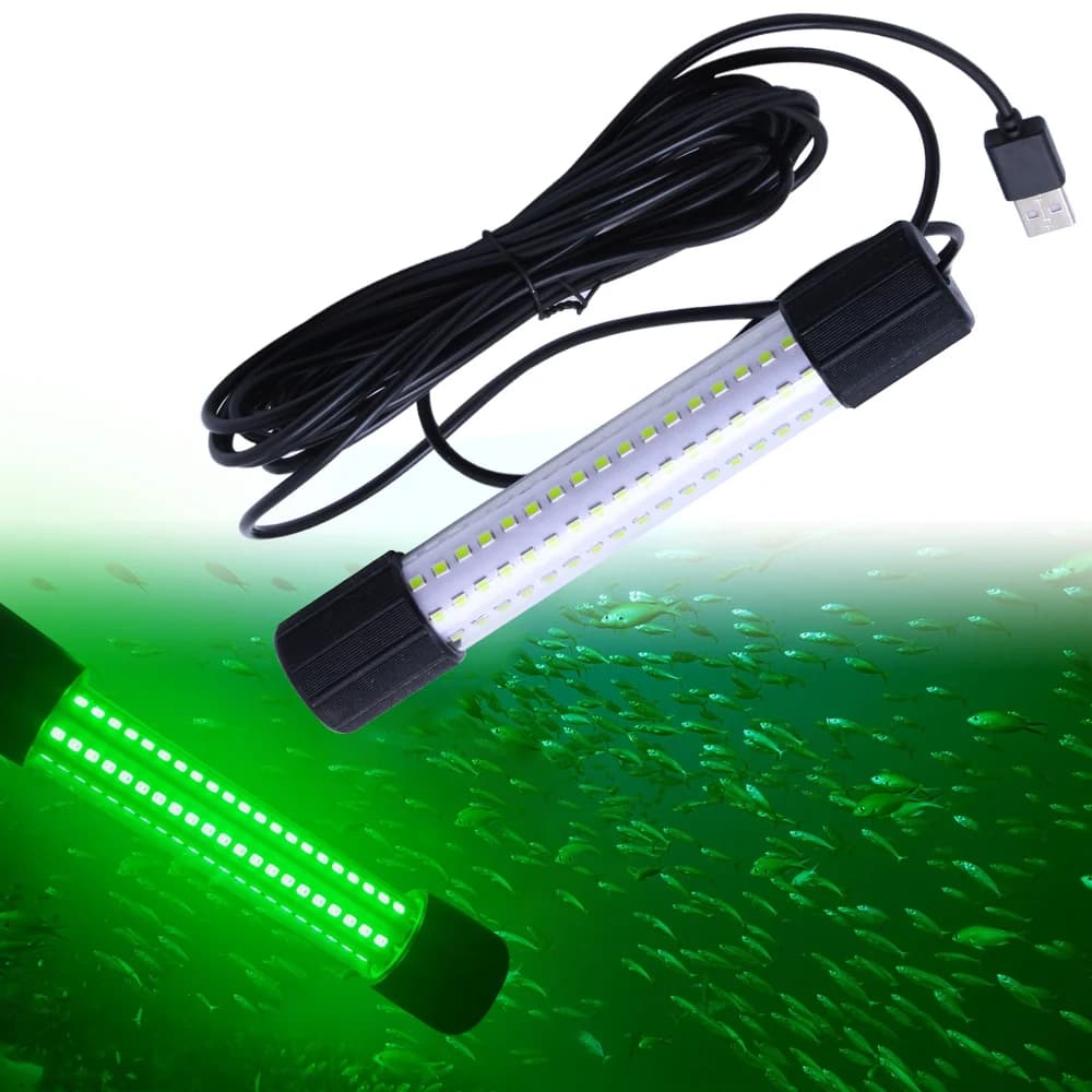 Lampe de pêche LED submersible USB, lumière haute puissance multi-couleurs pour la pêche de nuit portable