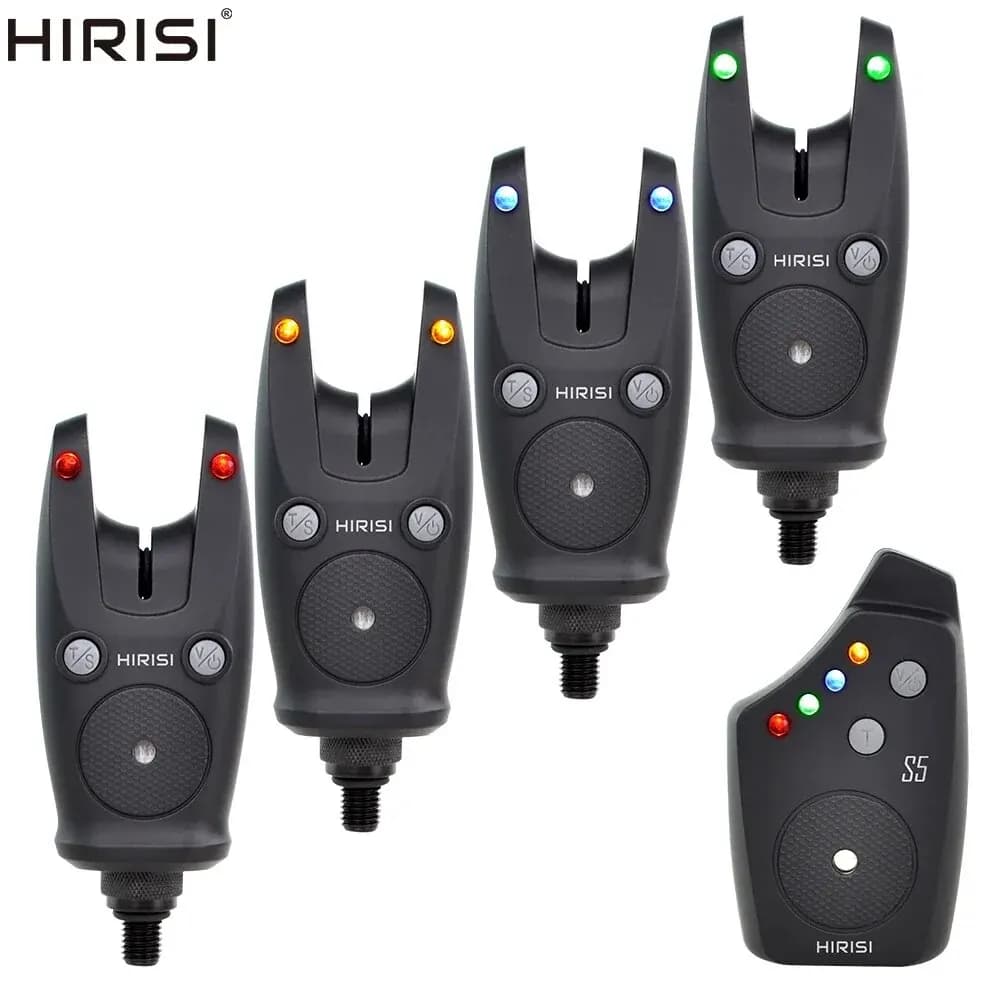 Hirisi S5 Kit d'Alarme de Touche Carpe Sans Fil Étanche - Détecteur de Prise Accessoires Pêche