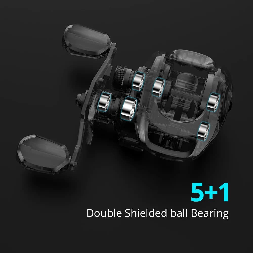 Moulinet baitcasting KastKing Brutus frein magnétique 7.2:1 - Moulinet de pêche puissance 8kg pour carnassiers