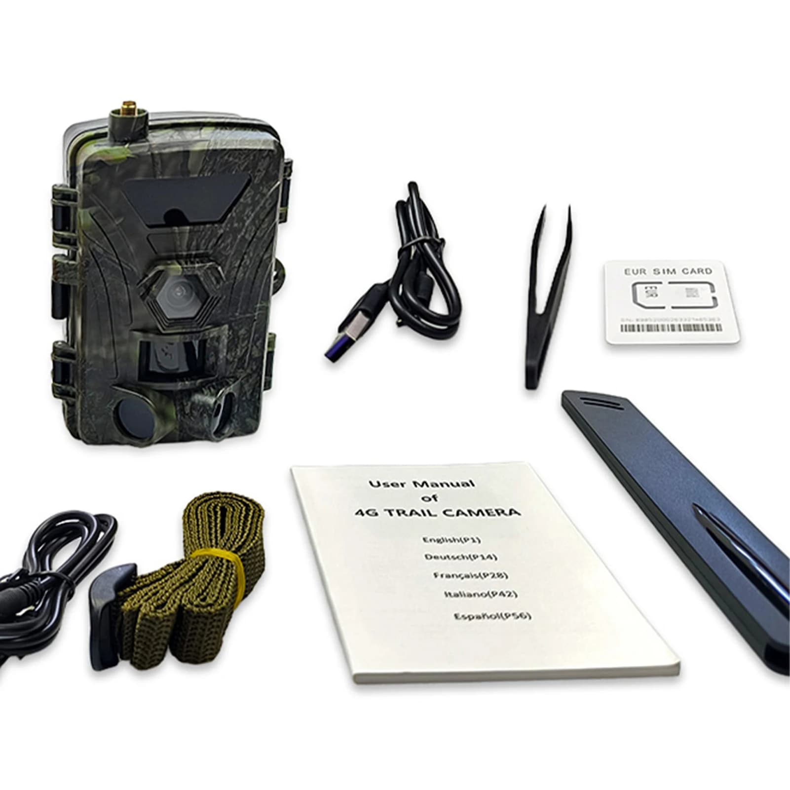 Caméra 4G 4K 60MP avec carte SIM déclenchement rapide vision nocturne pour surveillance pêche